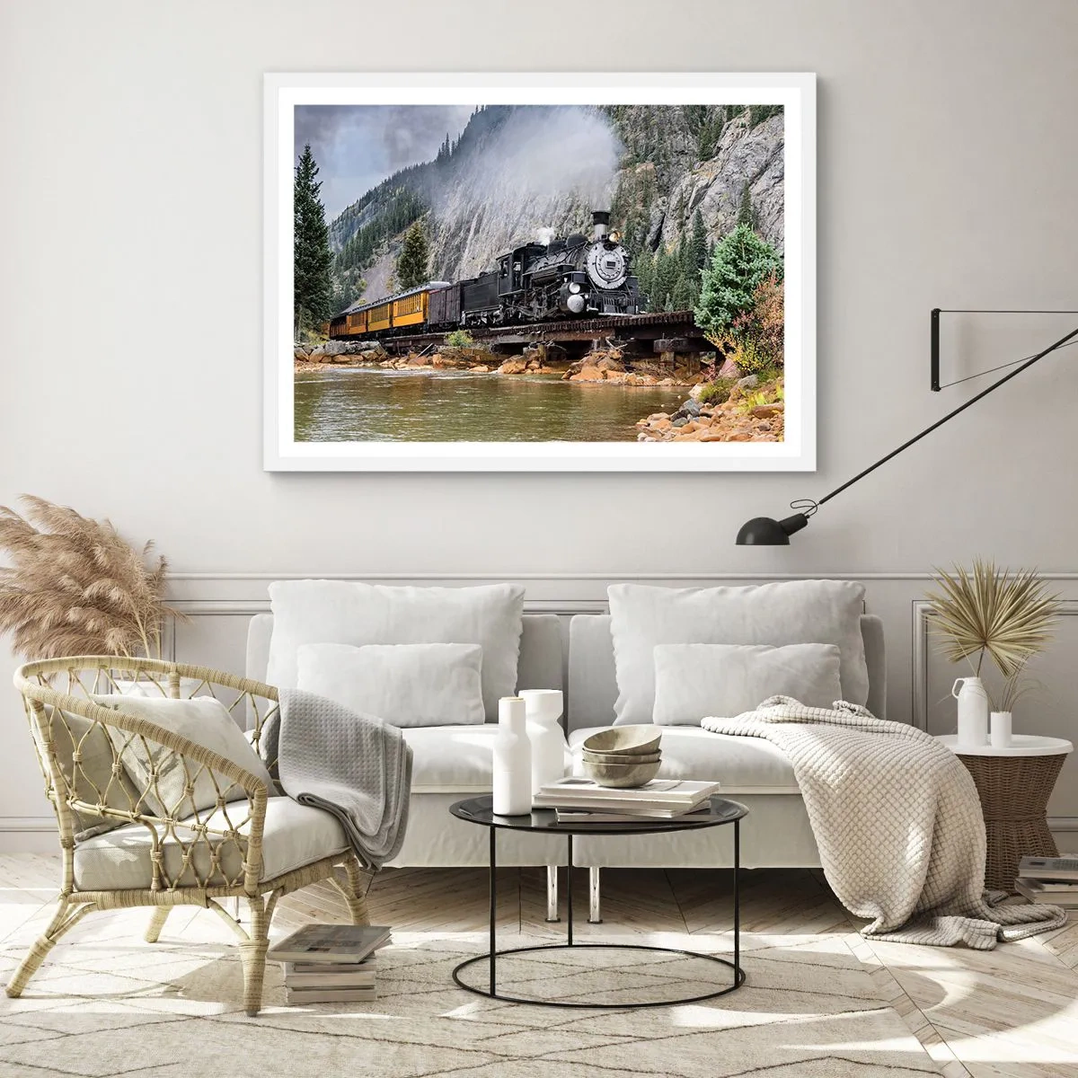 Plakat i hvid ramme - Og hvorhen? Hvorhen? - 100x70 cm