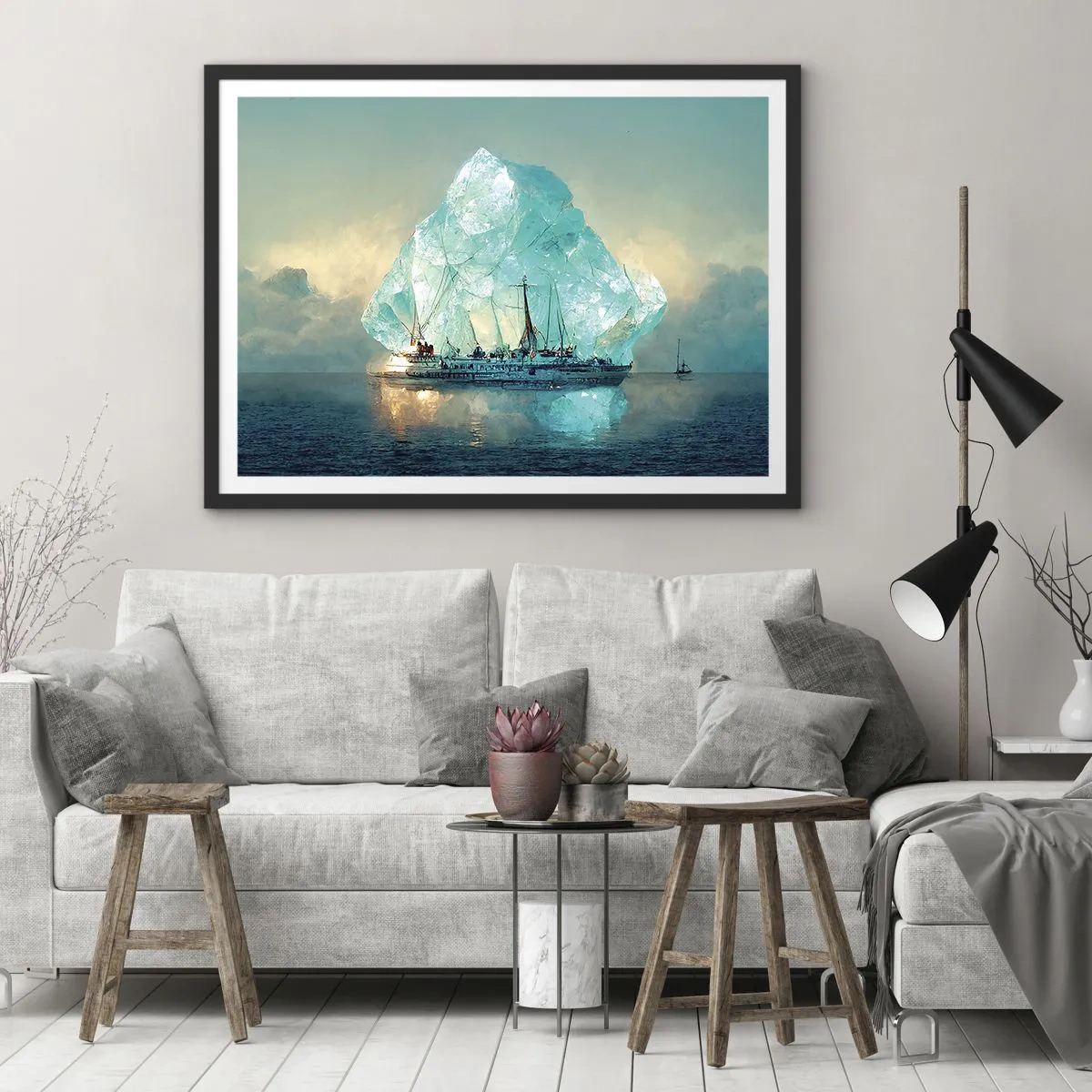 Plakat i sort ramme - Arktisk diamant - 100x70 cm
