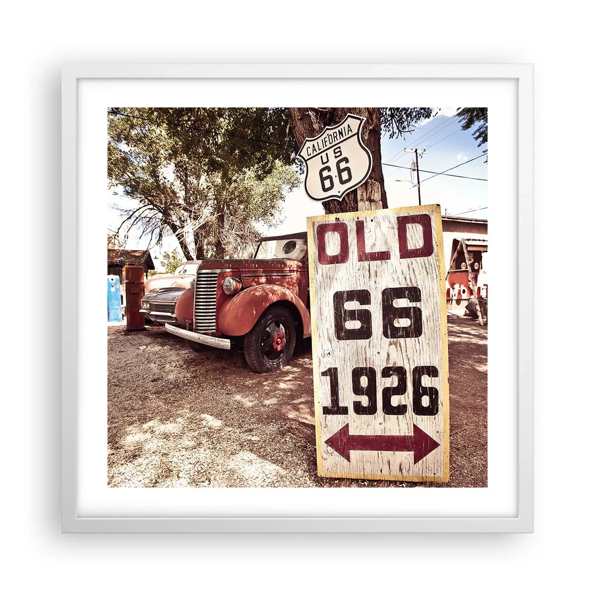 Plakat i hvid ramme - En legende om det amerikanske landskab - 50x50 cm