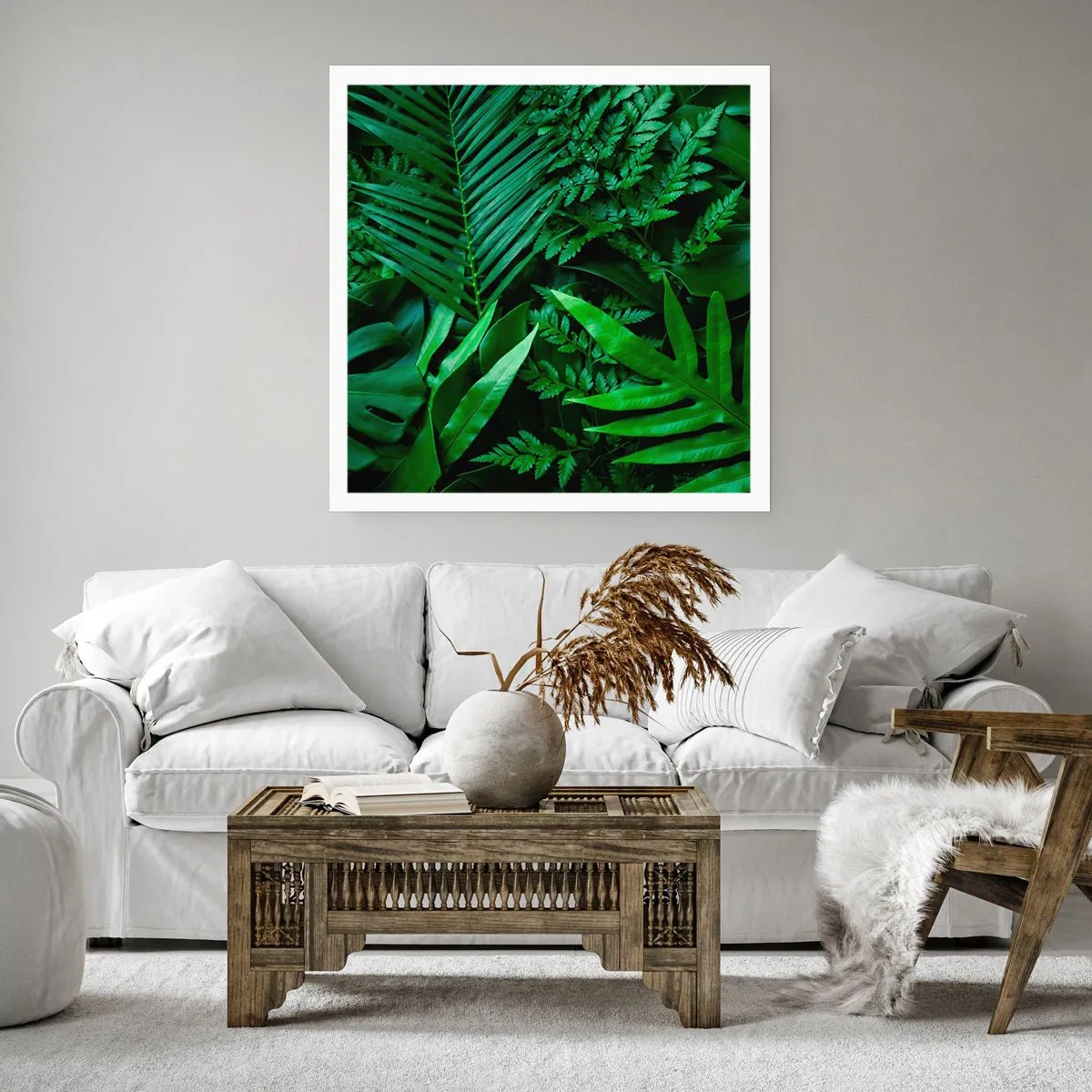 Plakat - Kranset i grønt - 50x50 cm