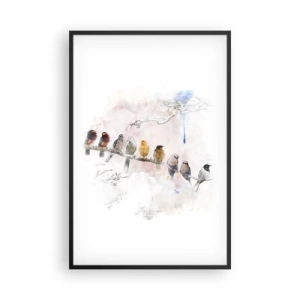 Plakat i sort ramme - Møde med vinger - 61x91 cm