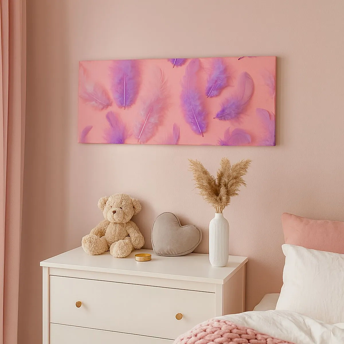 Lærredstryk - Billede på lærred - Lilla fugl af begær - 100x40 cm