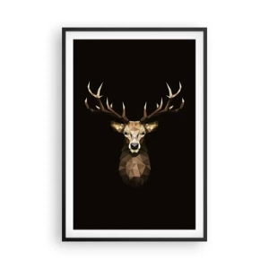 Plakat i sort ramme - Kubistisk hjort - 61x91 cm