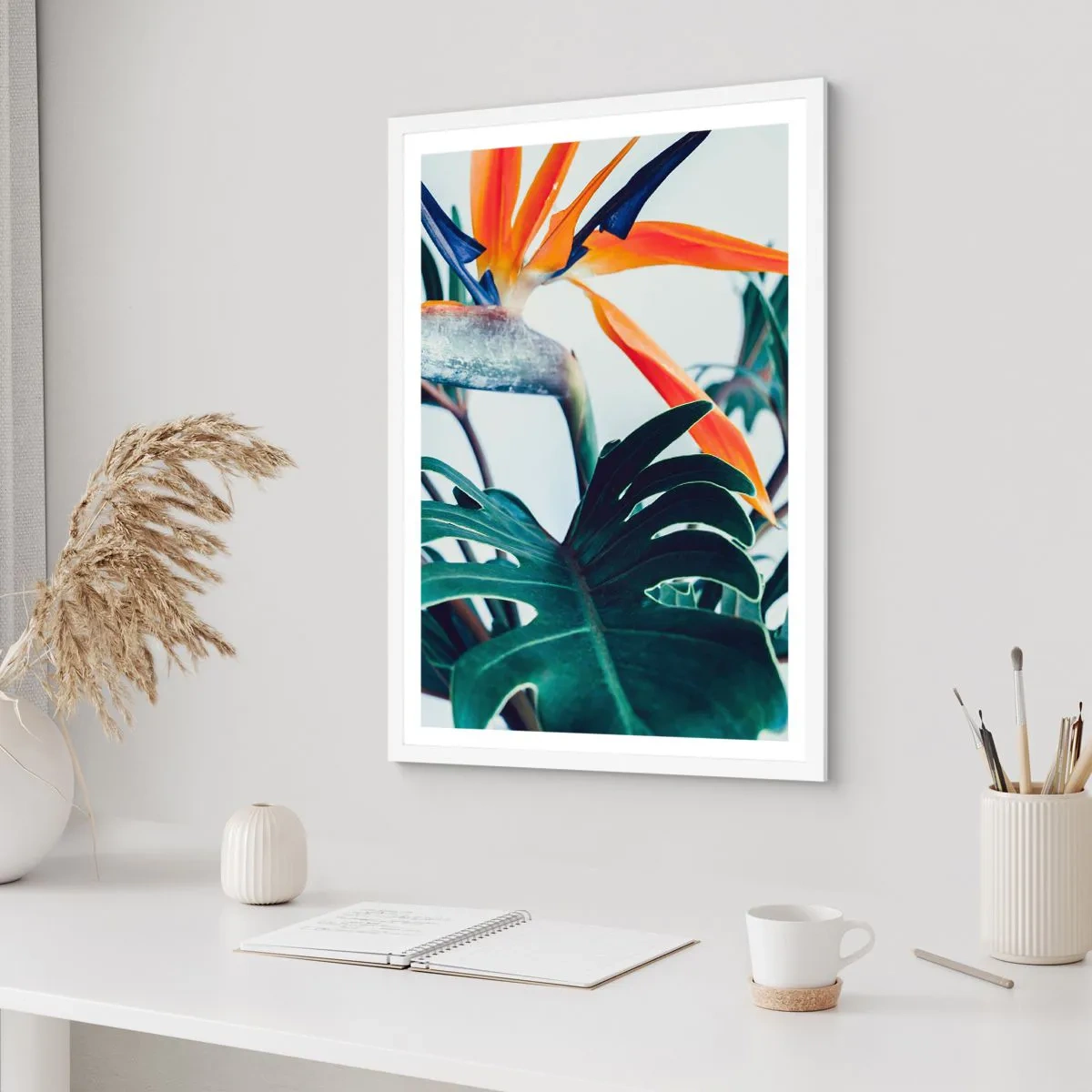 Plakat i hvid ramme - Fuglebur - 40x50 cm