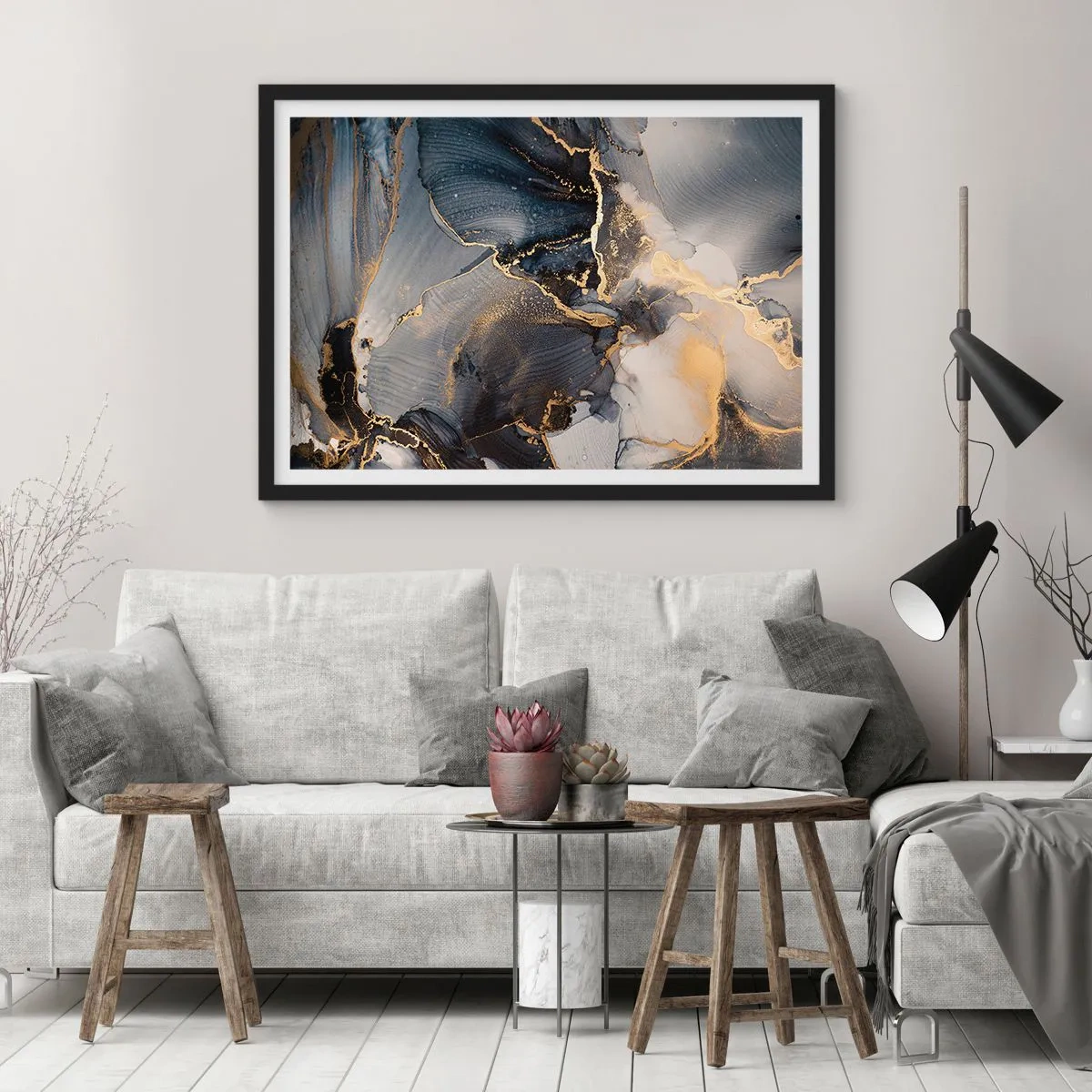 Plakat i sort ramme - Livet af sten - 91x61 cm
