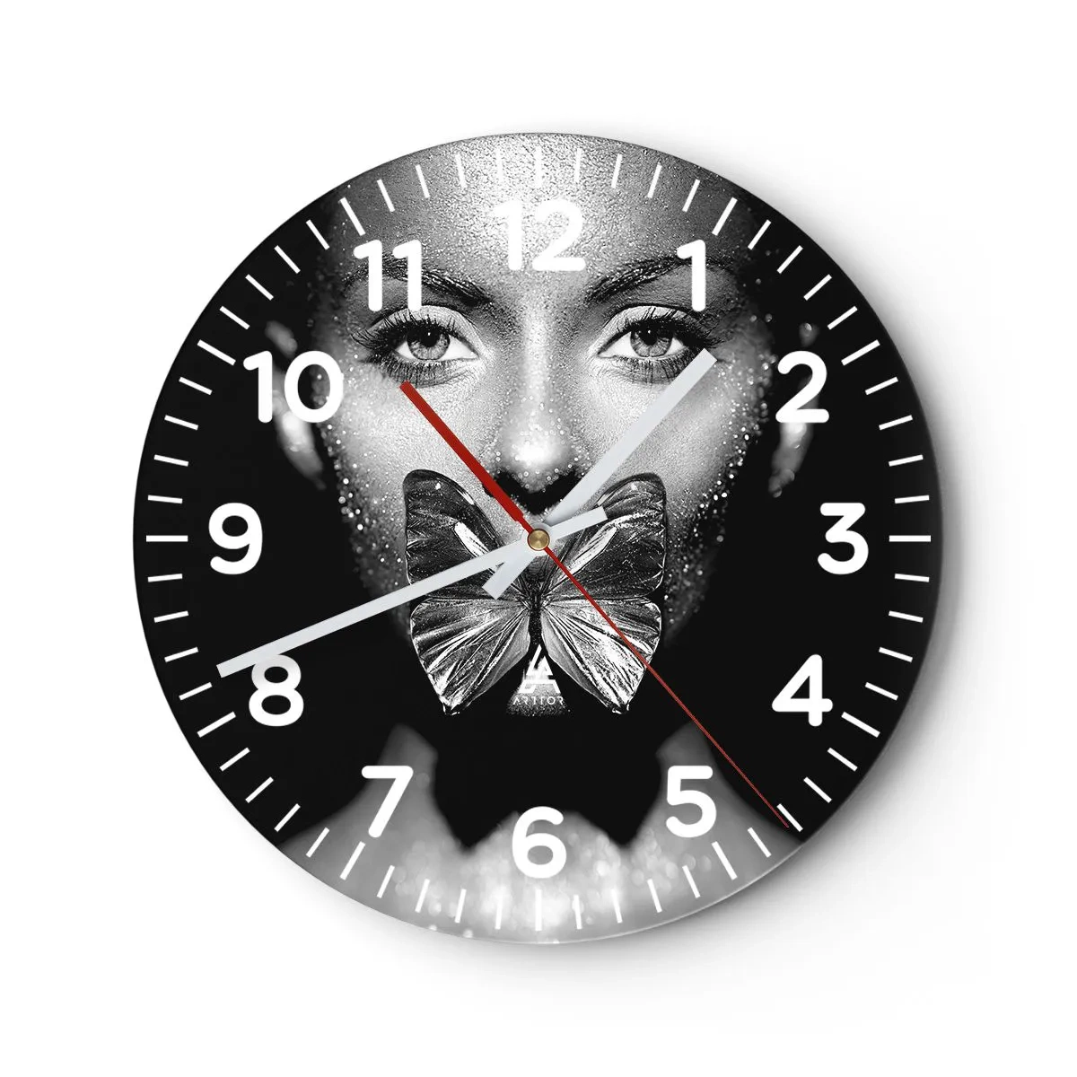 Vægur, Uret - Sommerfuglekys - 40x40 cm