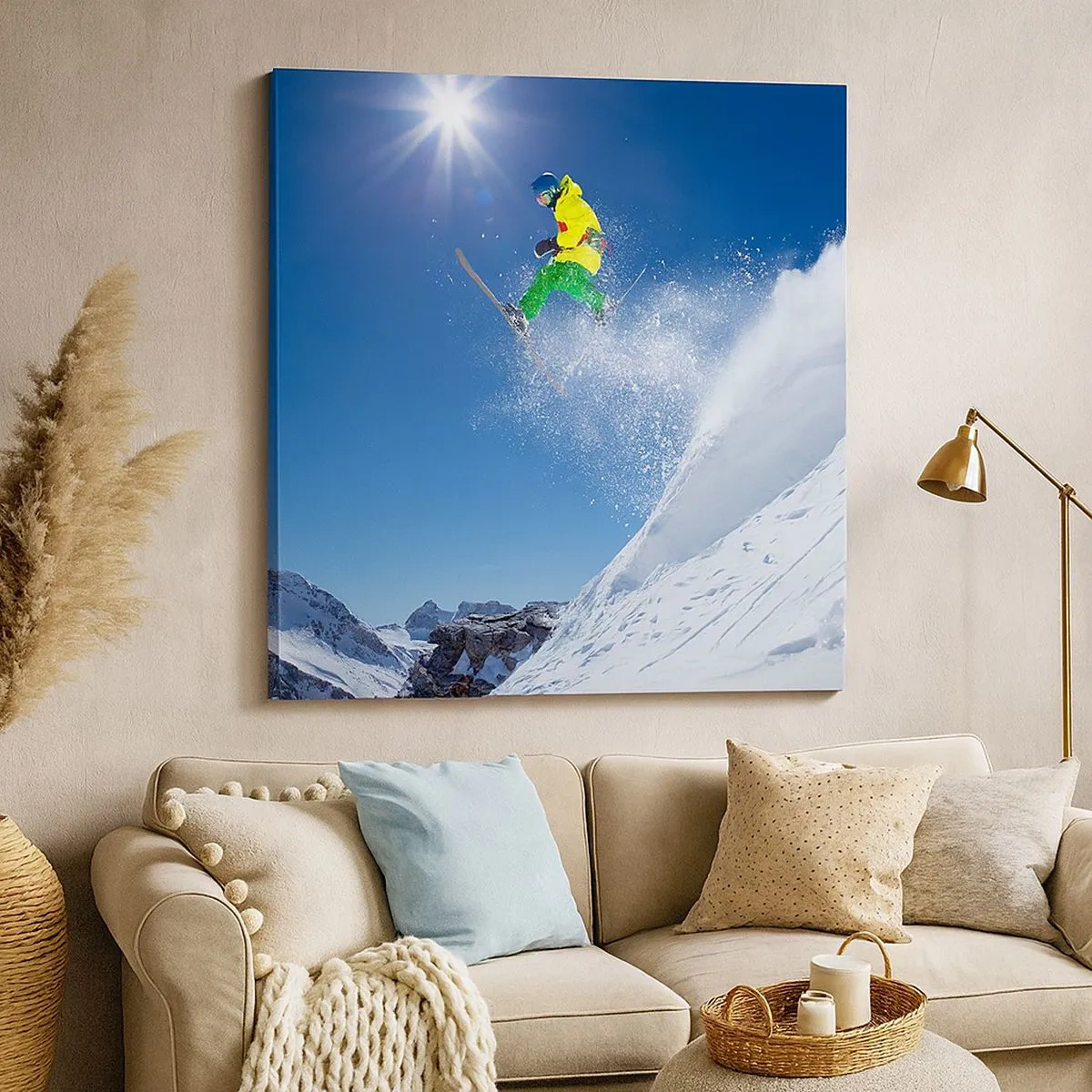 Lærredstryk - Billede på lærred - Danser med bjergene - 30x30 cm