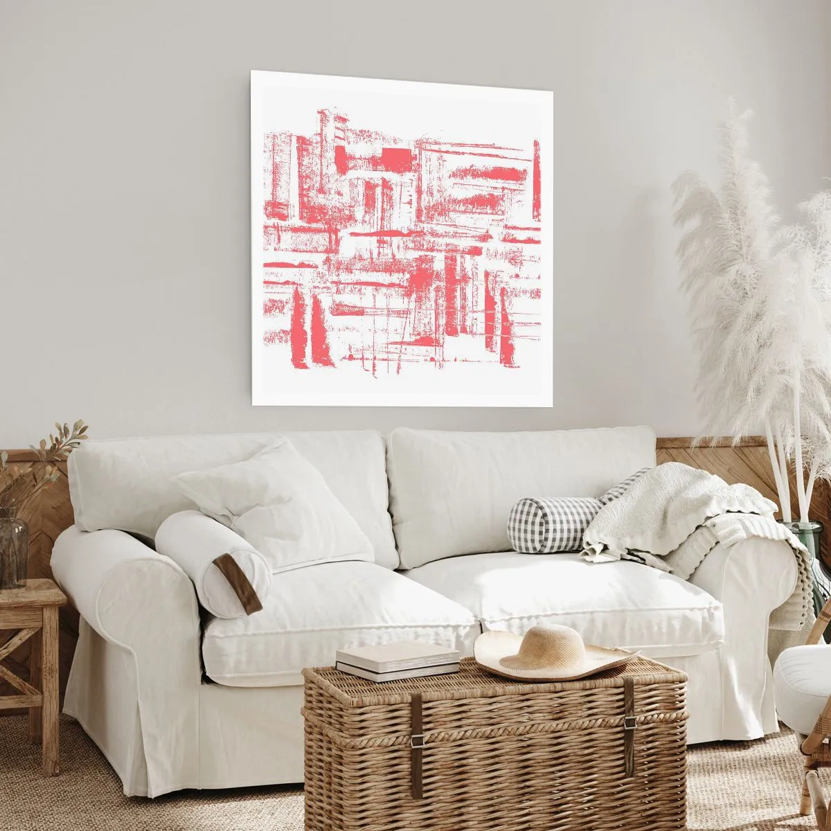 Plakat - Rød by - 30x30 cm