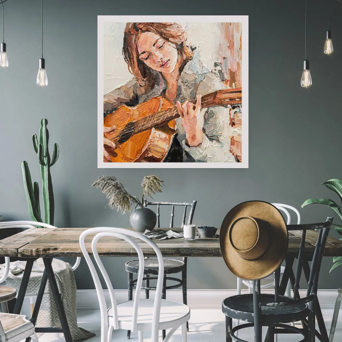Plakat - Koncert for guitar og et pigehjerte - 40x40 cm