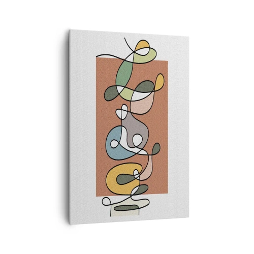 Lærredstryk - Billede på lærred - Abstraktion: et farverigt virvar - 70x100 cm