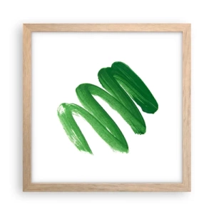 Plakat i ramme af lyst egetræ - En grøn vittighed - 30x30 cm