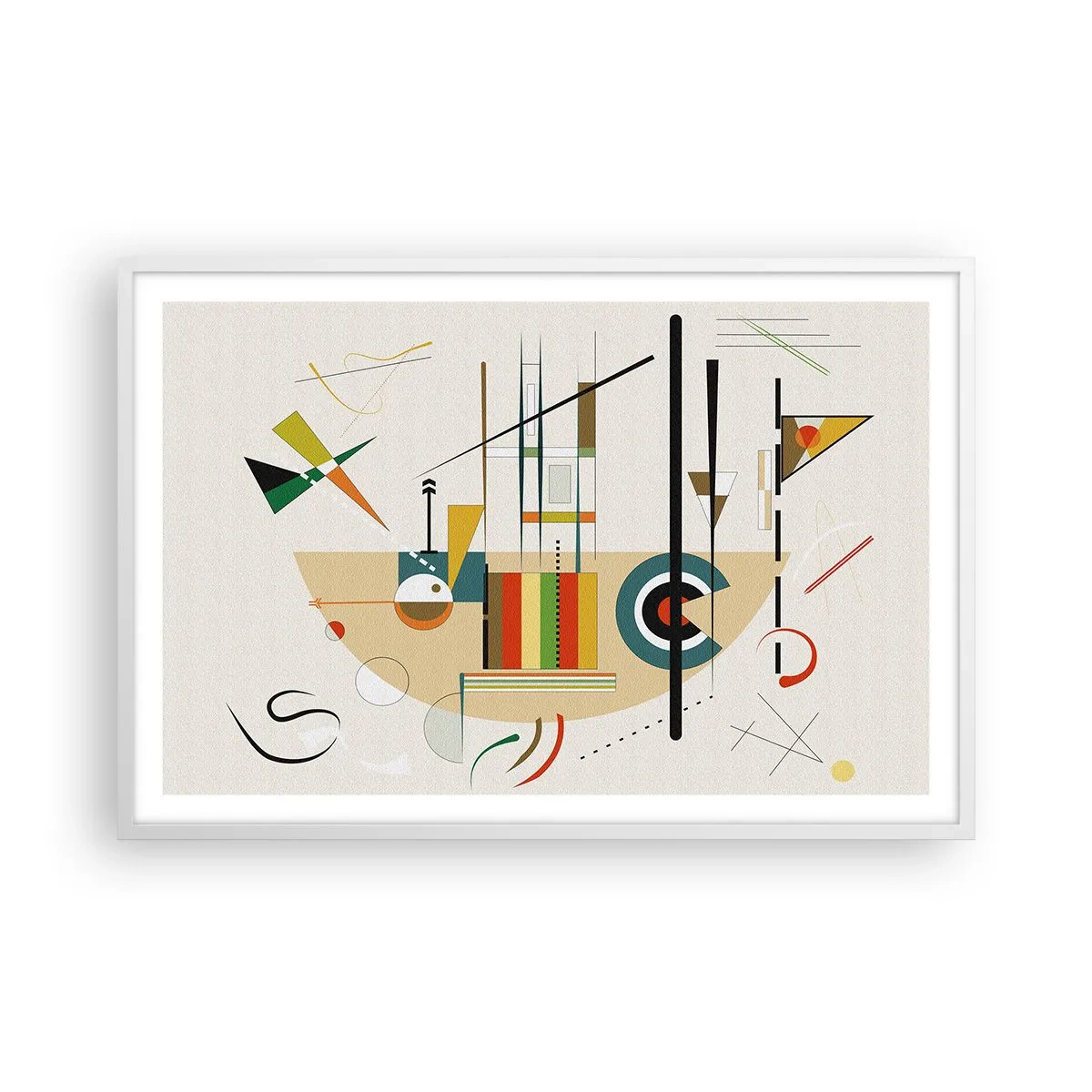 Plakat i hvid ramme - Og verden griner - 91x61 cm