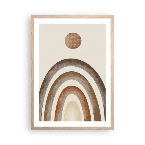 Plakat i ramme af lyst egetræ - I en galakse langt, langt væk - 50x70 cm