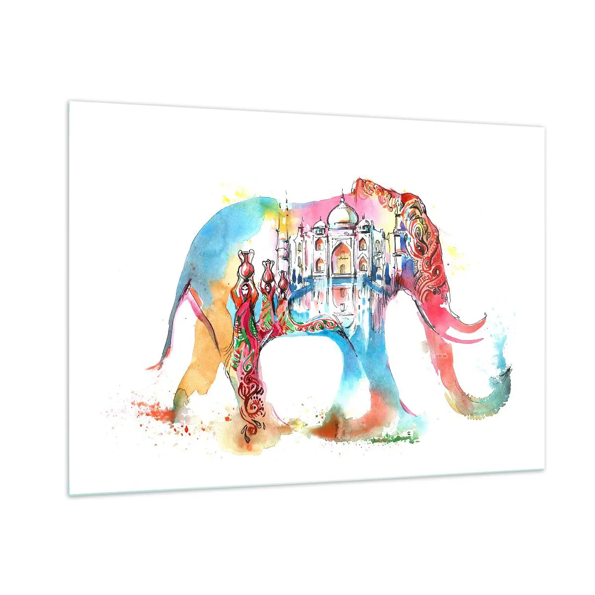 Billede på glas - Indien - kærlighedens aura - 100x70 cm