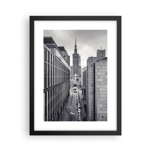 Plakat i sort ramme - Warszawa dalen - 30x40 cm