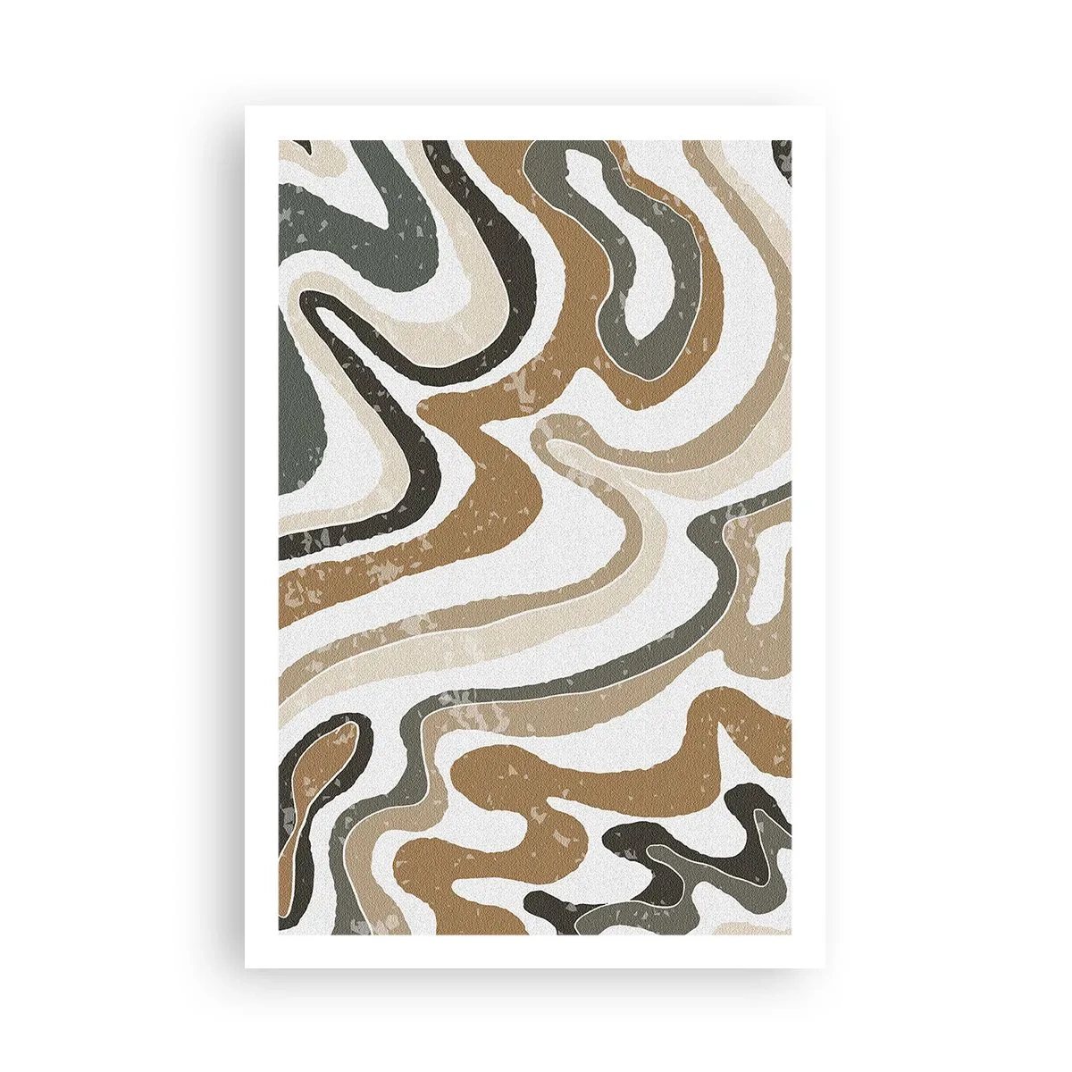 Plakat - Slyngninger af jordfarver - 61x91 cm