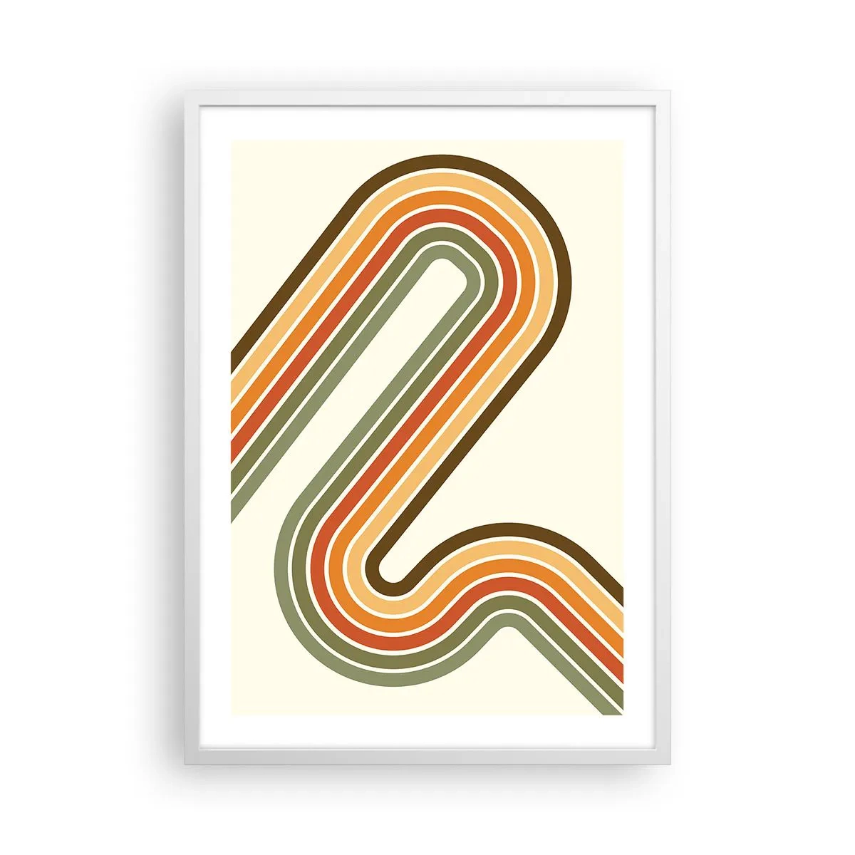 Plakat i hvid ramme - Zigzag til destinationen - 50x70 cm
