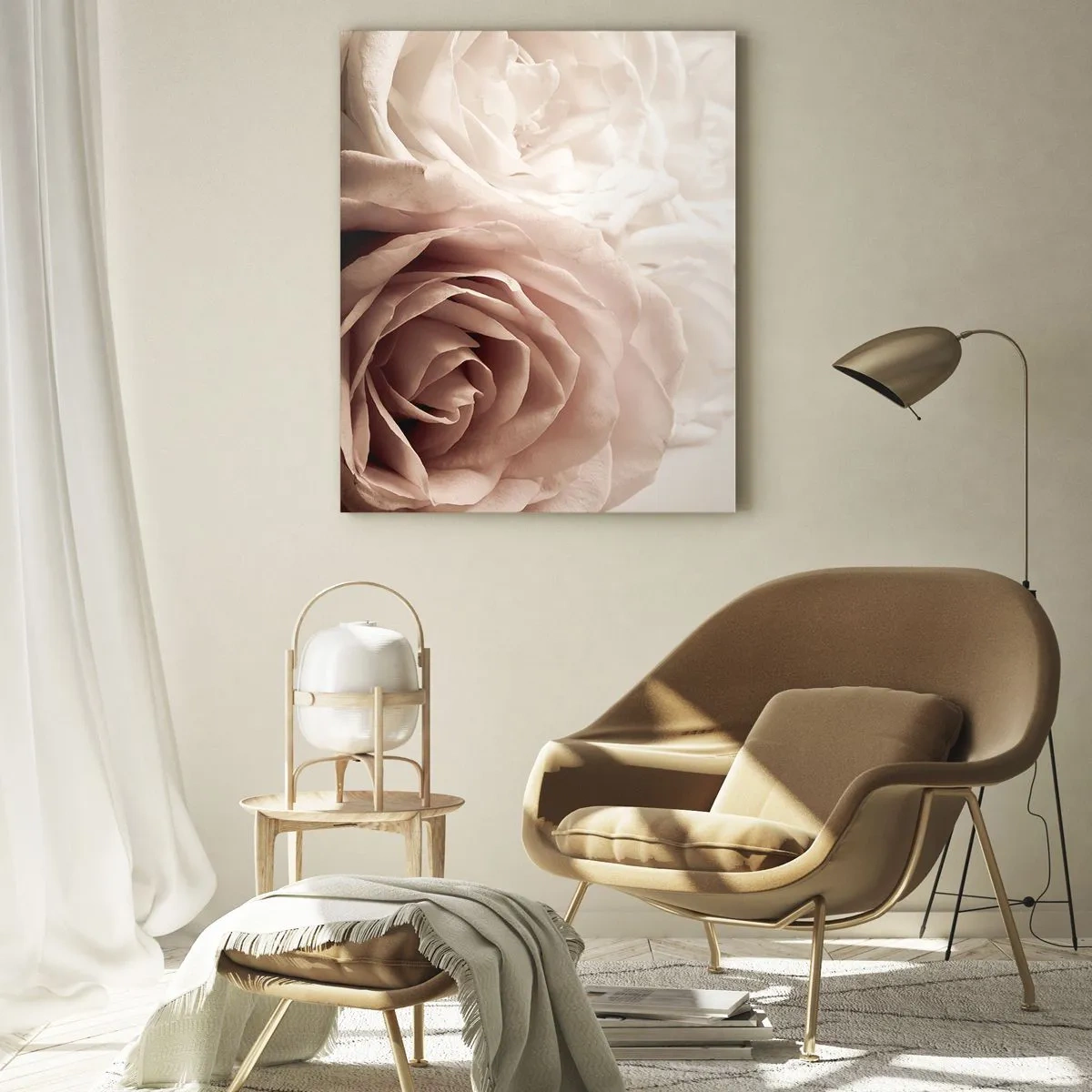 Billede på glas - I rosens hjerte - 50x70 cm