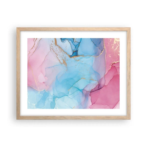 Plakat i ramme af lyst egetræ - Møde og gennemtrængning - 50x40 cm