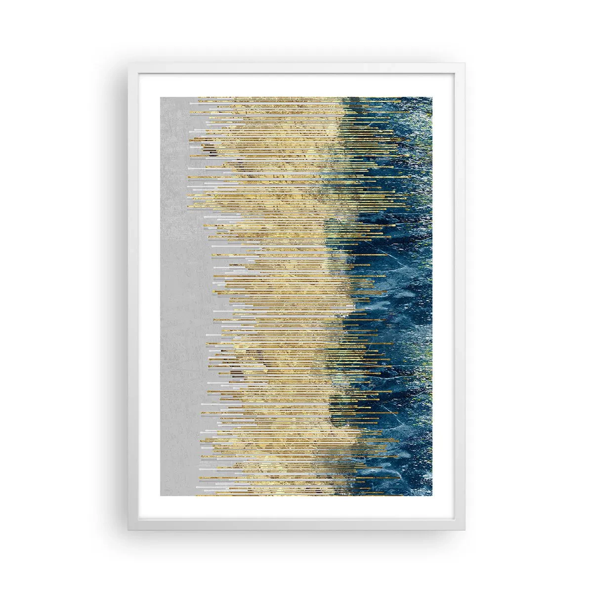 Plakat i hvid ramme - Forgyldt grænse - 50x70 cm