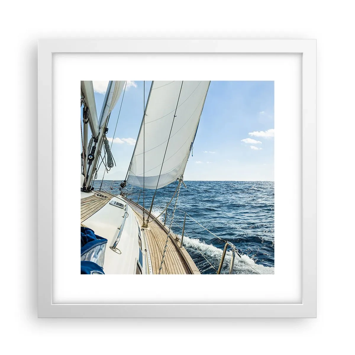Plakat i hvid ramme - Ahoj , eventyr - 30x30 cm
