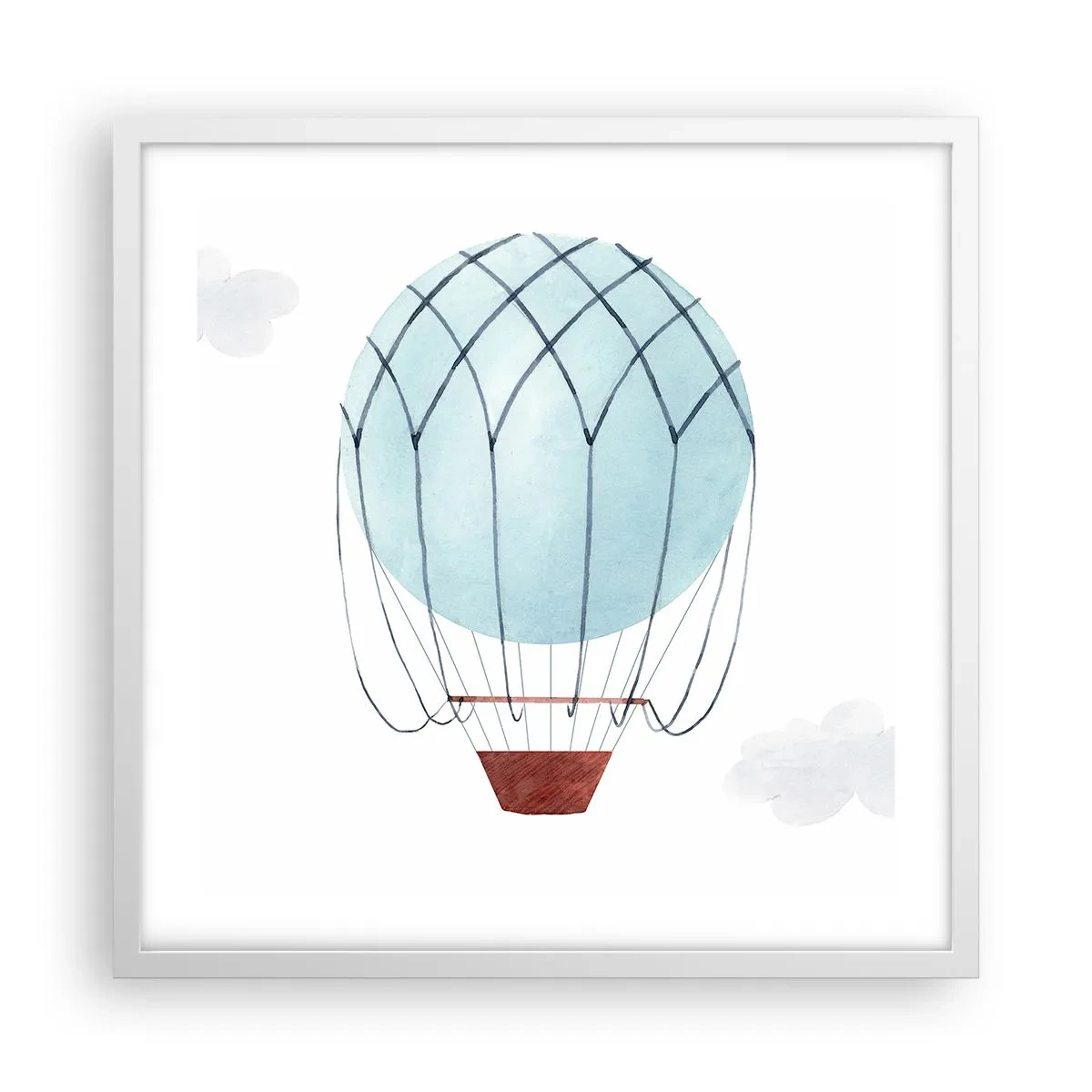 Plakat i hvid ramme - Alt i skyerne - 50x50 cm