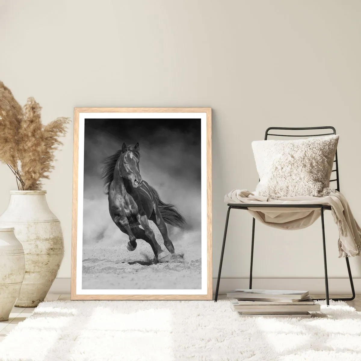 Plakat i ramme af lyst egetræ - Værdig til emiren selv - 30x40 cm