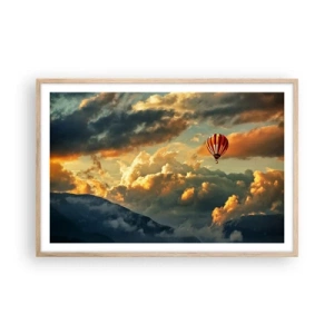 Plakat i ramme af lyst egetræ - Jeg går, fordi jeg vil - 91x61 cm