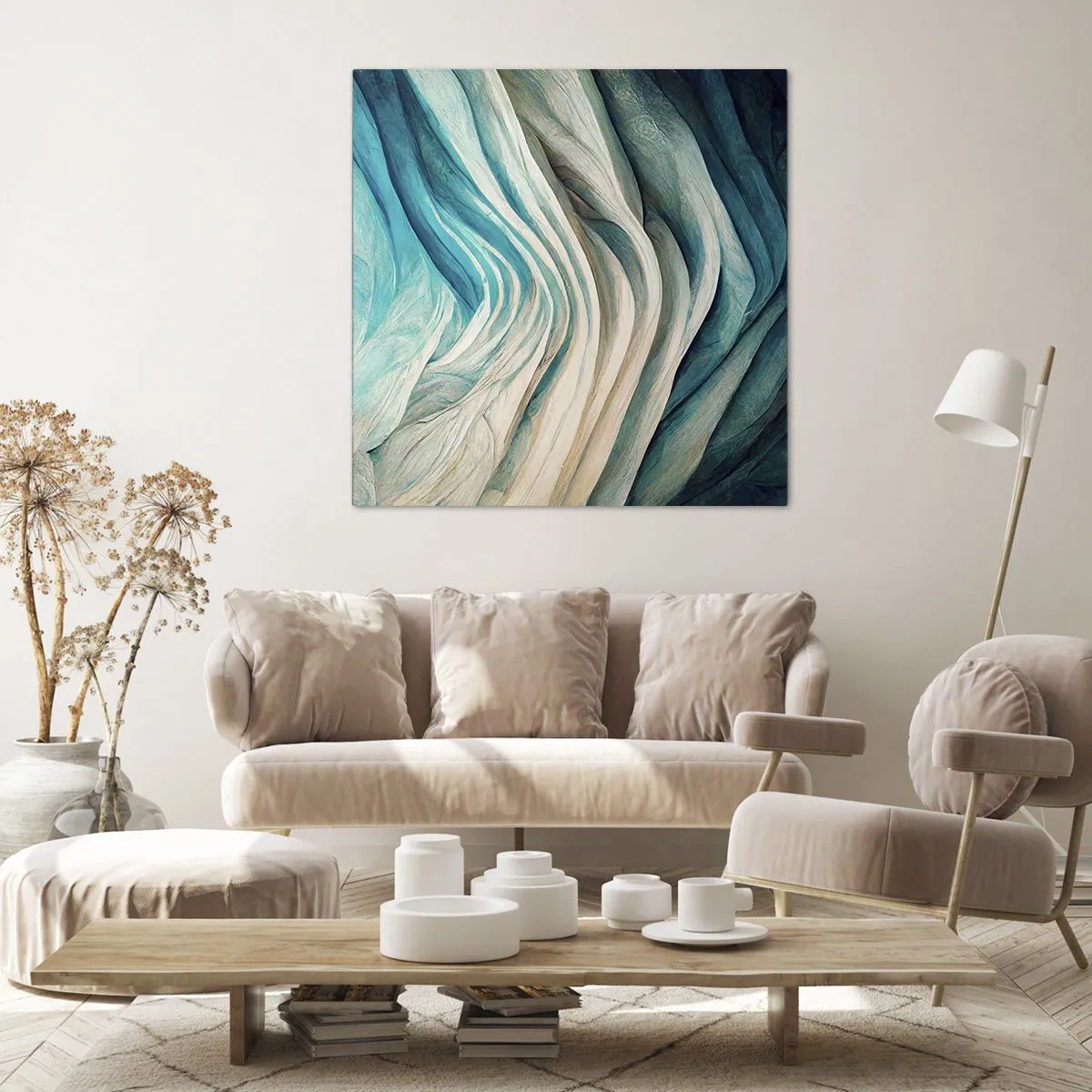 Lærredstryk - Billede på lærred - Blå umættelighed - 40x40 cm