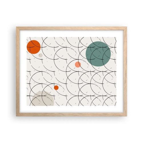 Plakat i ramme af lyst egetræ - I popkunstens ånd - 50x40 cm