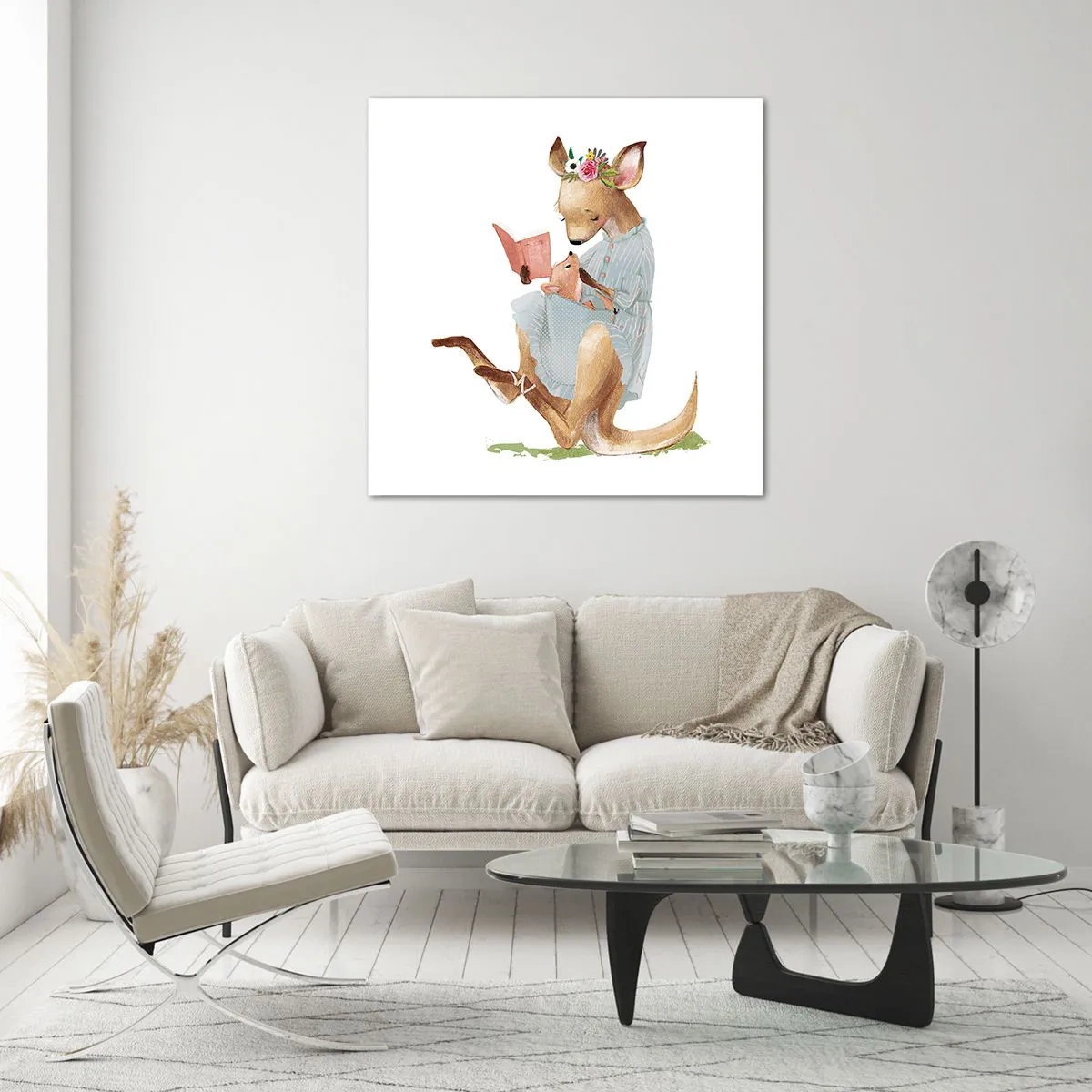 Billede på glas - Læs for mig, mor - 50x50 cm