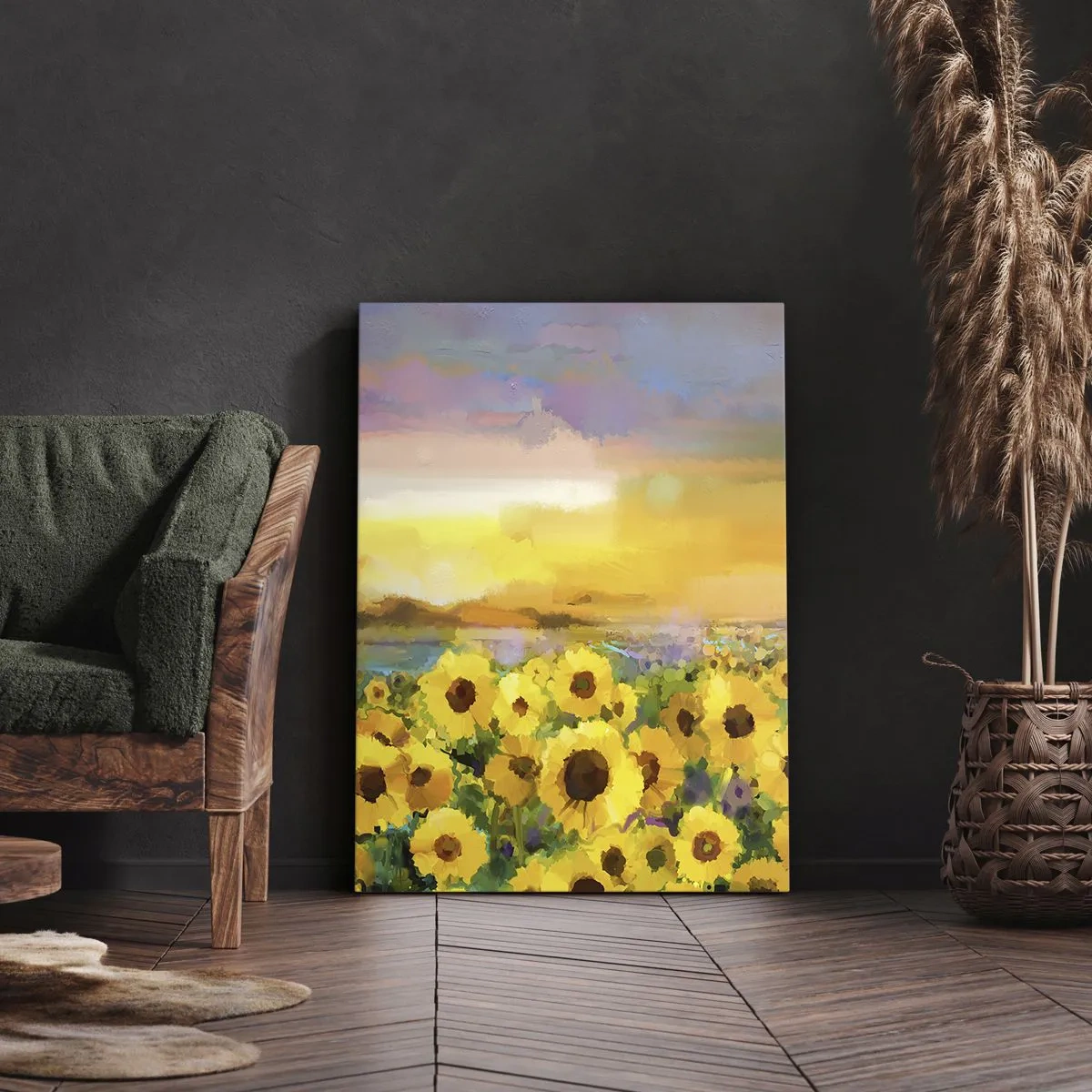 Lærredstryk - Billede på lærred - Selve solen er steget ned på jorden - 50x70 cm