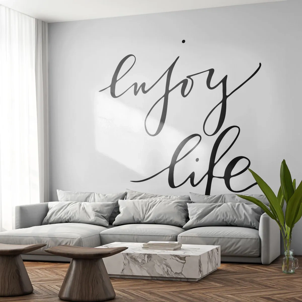 Fototapet Premium Sand - Intet at tilføje… - Typografi, Bekræftelse, Maxim - 350x256 cm