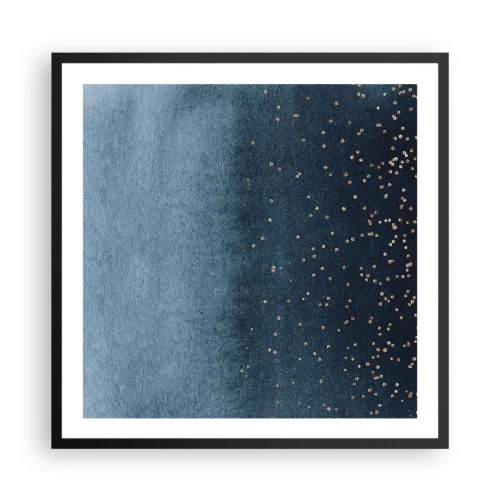 Plakat i sort ramme - Sammensætning - blå faser - 60x60 cm