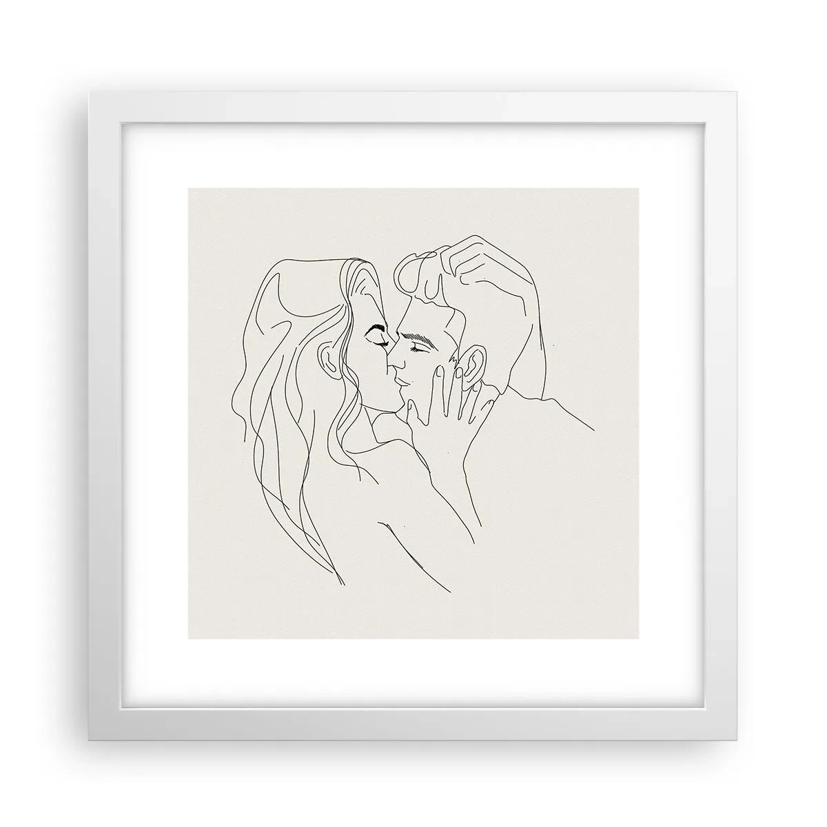 Plakat i hvid ramme - Forviklet i følelser - 30x30 cm