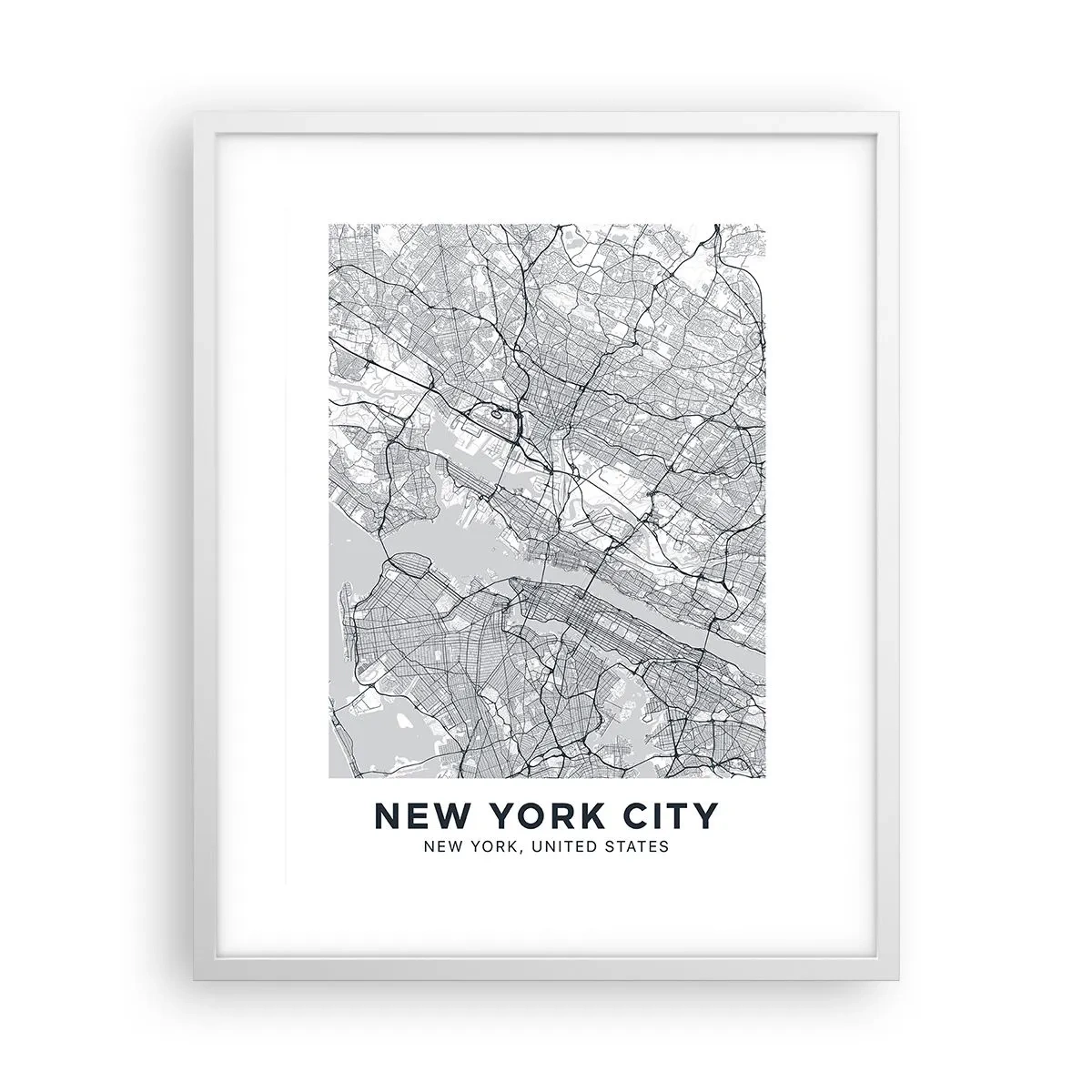 Plakat i hvid ramme - Anatomi af en storby - 40x50 cm