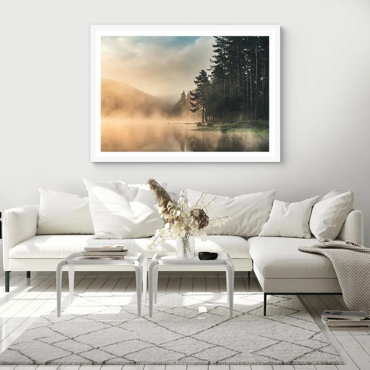 Plakat i hvid ramme - En dags fødsel - 100x70 cm