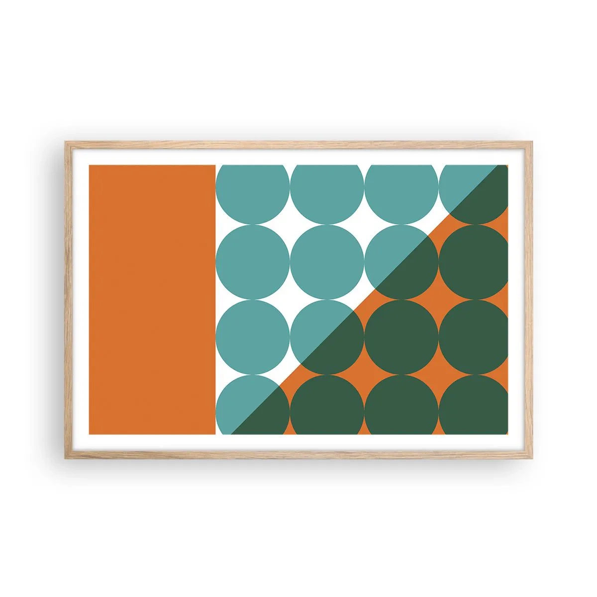 Plakat i ramme af lyst egetræ - Op og over - 91x61 cm