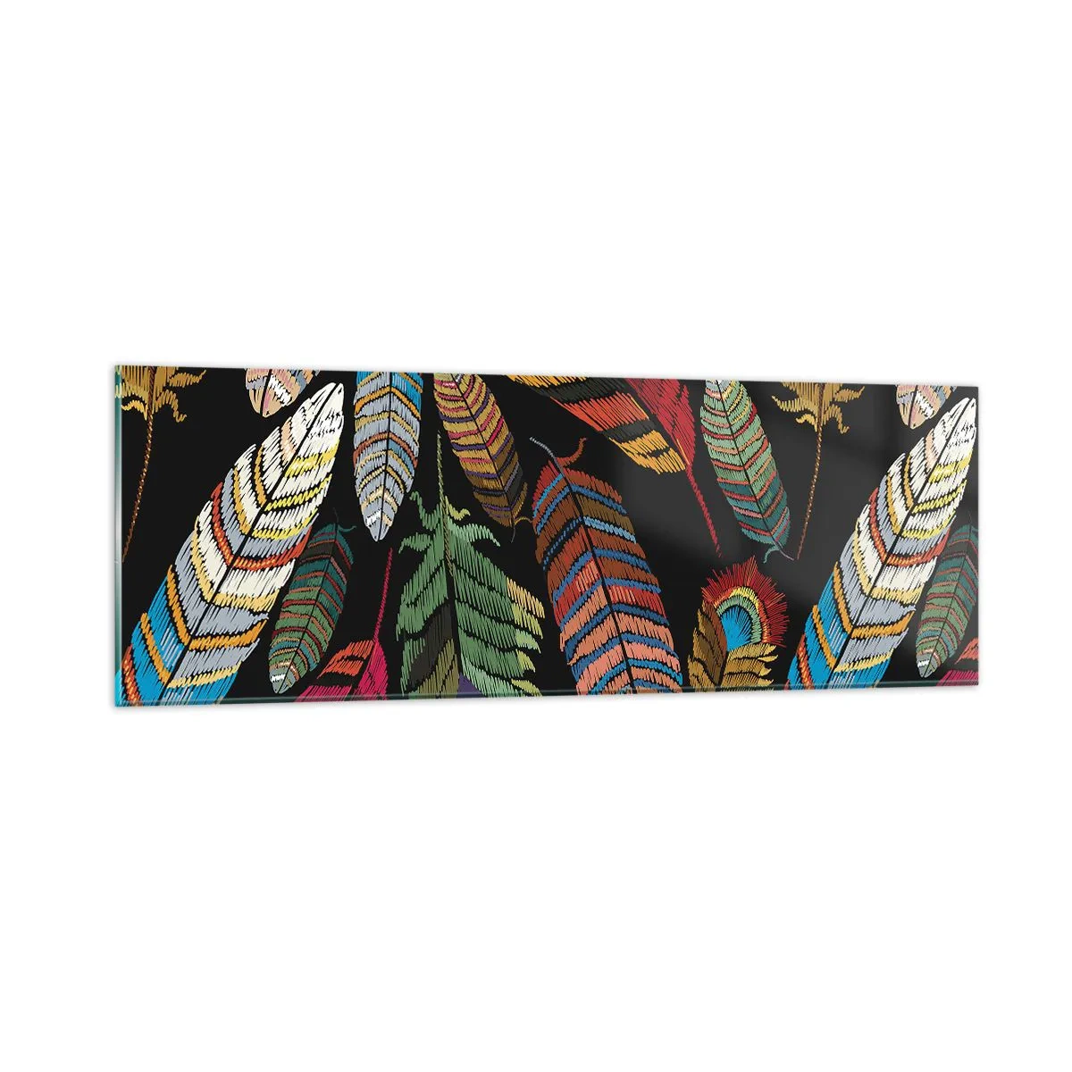 Billede på glas - Fuglekarneval - 90x30 cm