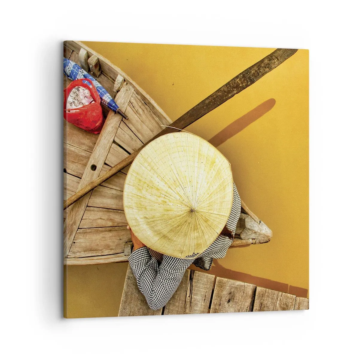 Lærredstryk - Billede på lærred - Livet på den gule flod - 50x50 cm