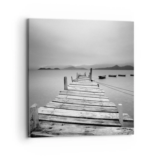 Lærredstryk - Billede på lærred - Ud over bjergene, hinsides havene - 70x70 cm