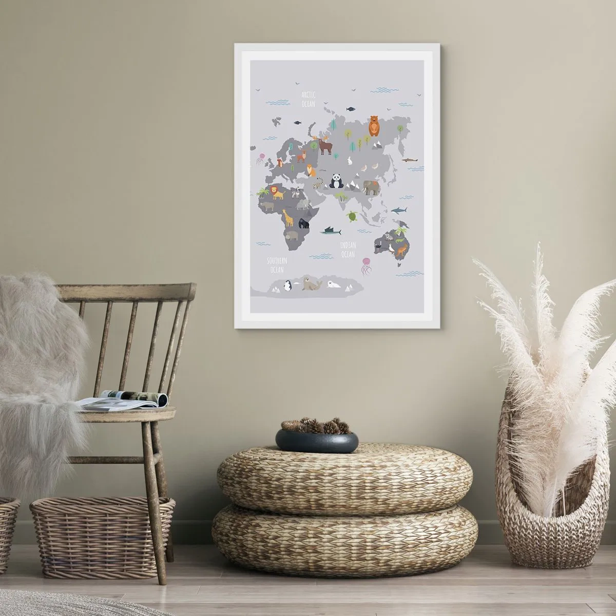 Plakat i hvid ramme - Fortæl mig, hvor du er fra... - 30x40 cm