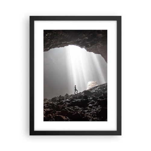 Plakat i sort ramme - Lysende grotte - 30x40 cm