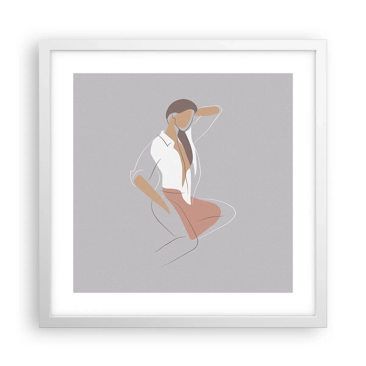 Plakat i hvid ramme - Omrids af nåde - 40x40 cm