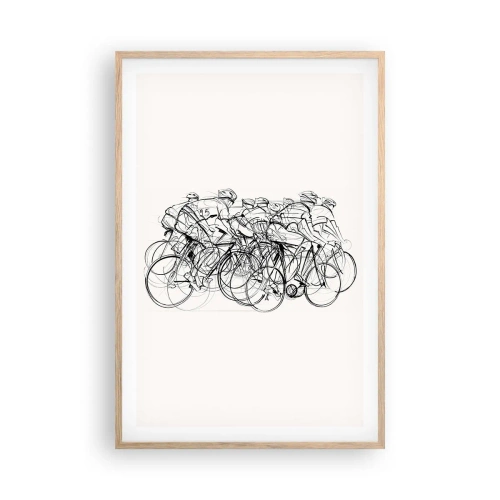 Plakat i ramme af lyst egetræ - Sammen i et team - 61x91 cm