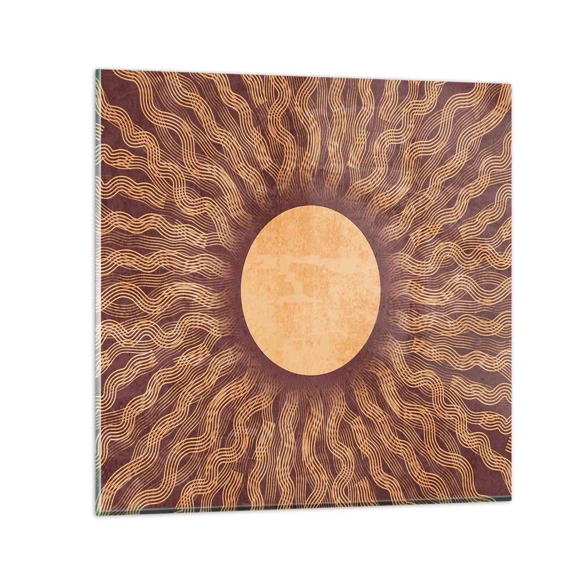 Billede på glas - Ikon for solen - 30x30 cm