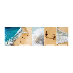 Fototapet Prøve Standard Eco - Og så solen, stranden... - Strand, Havets kyst, Hav - 100x30 cm