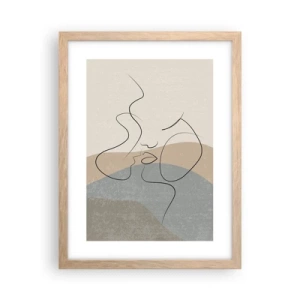 Plakat i ramme af lyst egetræ - Som et penselstrøg - 30x40 cm