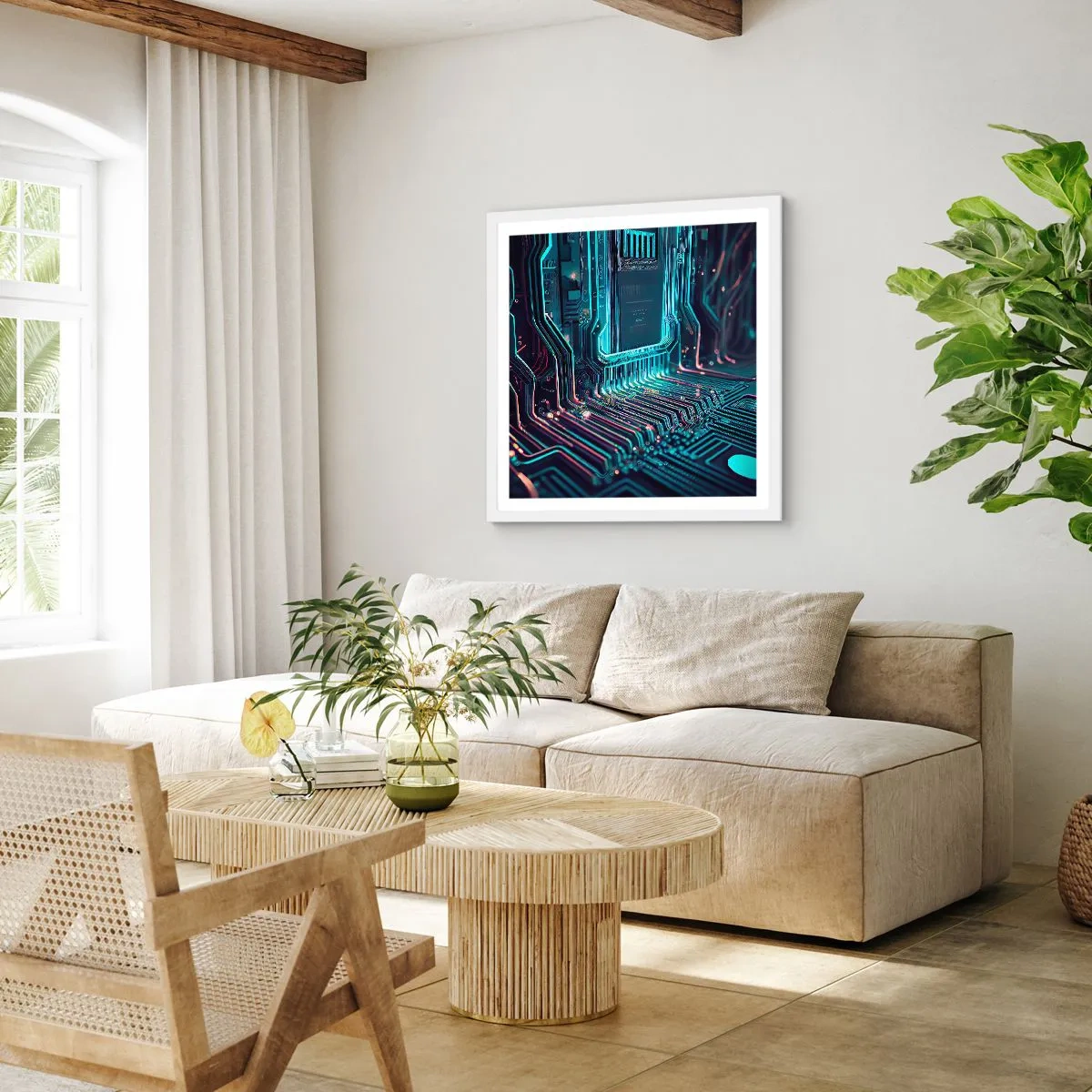 Plakat i hvid ramme - Jeg tror... - 40x40 cm