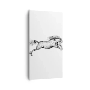 Lærredstryk - Billede på lærred - Stoppet i galop - 65x120 cm